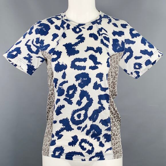 COMME des GARCONS Size M White Blue Grey Cotton Animal Print T-Shirt - Picture 1 of 7